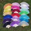 Beige Bamboo and Silk Multi-Color Cloth Fan for Weddings and Gifts