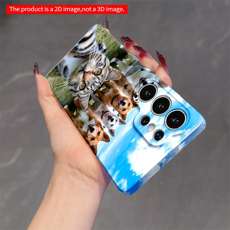 2DFlat Samsung phone case Selfie with Six Dogs and a Tabby Cat Applicable to Galaxy S22 S23 S24 S25ULTRA S26 A12 A13 A14 A15 A16