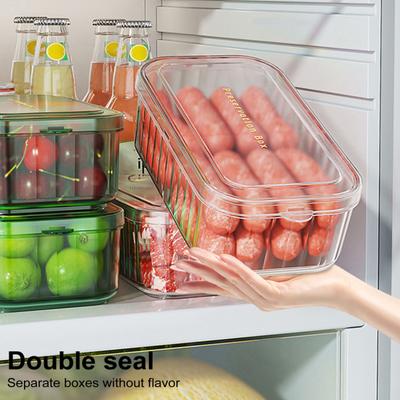 Fridge Storage Containers for Fruits Vegetables with Adjustable Air Vent Removable Basket BPA-Free