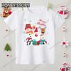 Merry Christmas T Shirt Christmas Christmas Snowman Pattern Children's Boys and Girls Short-sleeved T-shirt