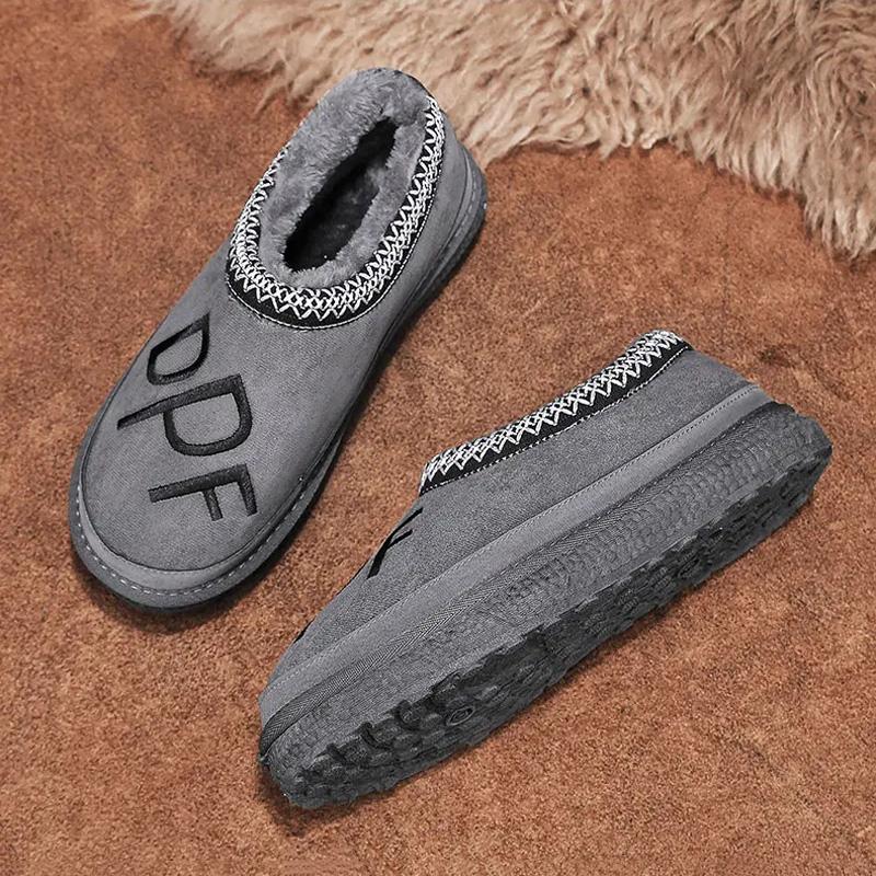 Модные зимние мужские хлопковые туфли с низким верхом и бархатом — фото 4