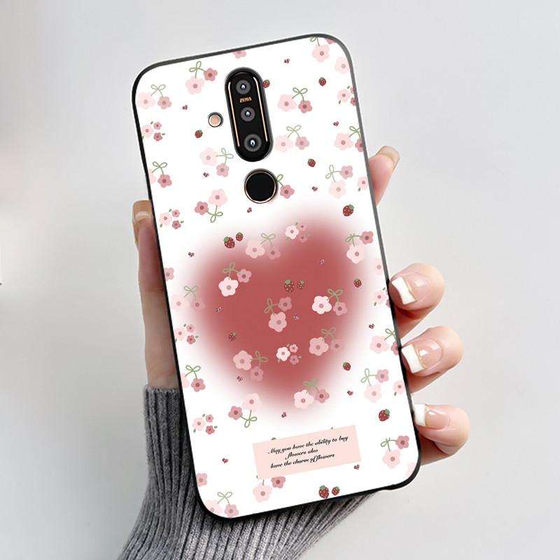Printed Phone Case For Nokia 8.1 plus/NOKIA X71/Nokia 8 Soft Silicone Shell For Nokia 8 Sirocco Cover Cute Flower Cartoon Casing