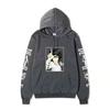 Men Women Fleece Hoodie Death Note L Portrait Two Sleeve Vertical White Text Anime Casual Hooded Sweatshirt