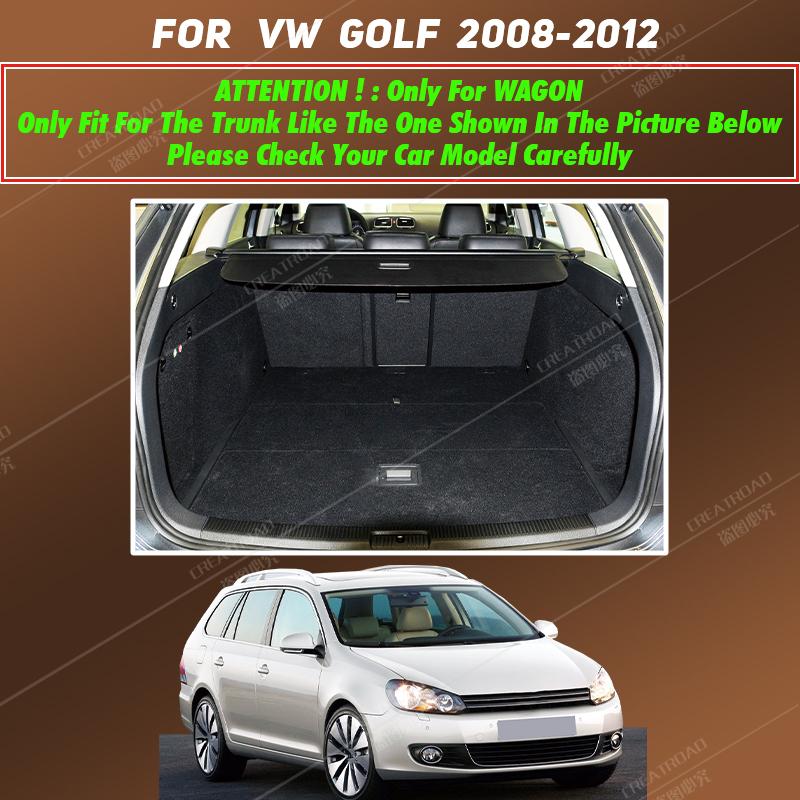 Car trunk mat for Volkswagen Golf Station wagon Golf 6 2008 2009 2010 2011 2012 cargo liner carpet interior accessories cover