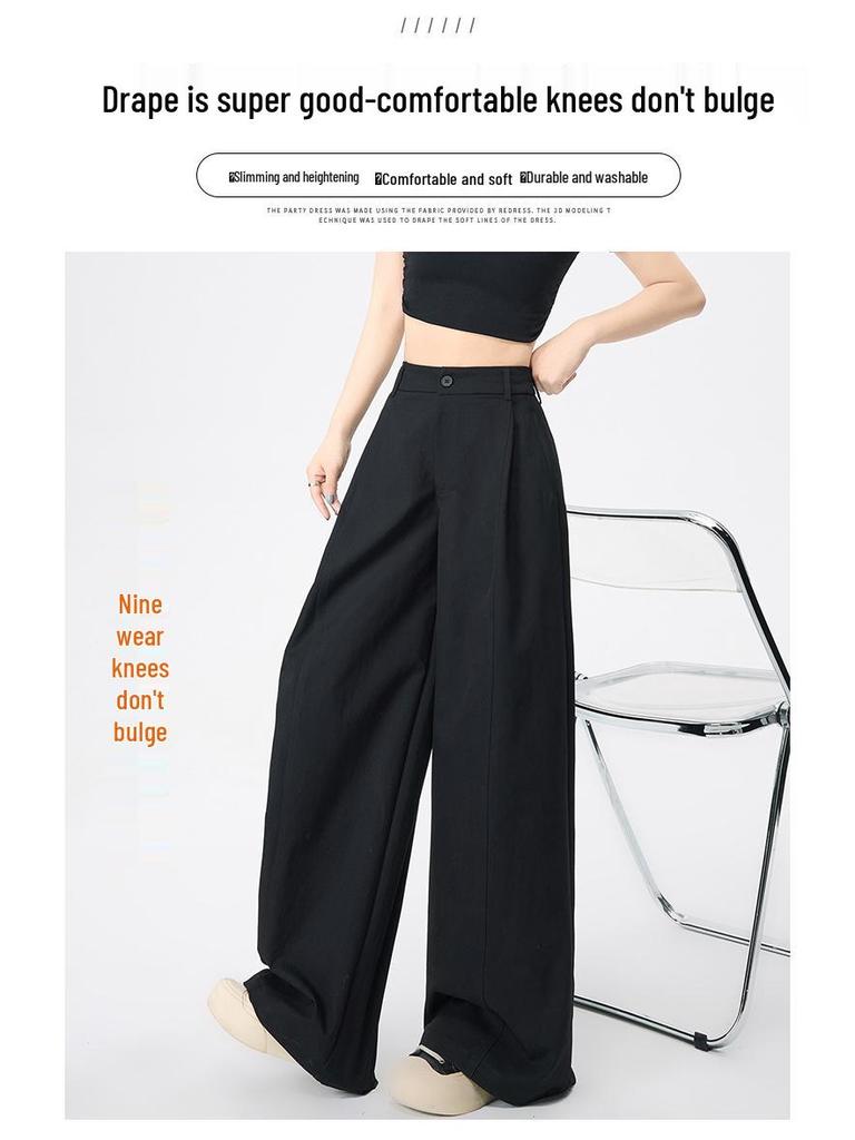 Versatile Slimming Wide-Leg Banana Pants for Women - Spring/Summer 2026, Lightweight, Loose, Quick-Drying Workwear.