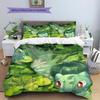 Pokémon Bulbasaur Vzor Povlečení Domácí Dekorace Narozeninový Dárek (1 * povlak na peřinu + 2 * povlak na polštář, bez jádra)