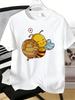 Unisexs Tee Cute Bee And Honey Jar Cartoon Print Cotton Short Sleeve Male Casual Streetwear Outdoor Daily Basic Fashion Top