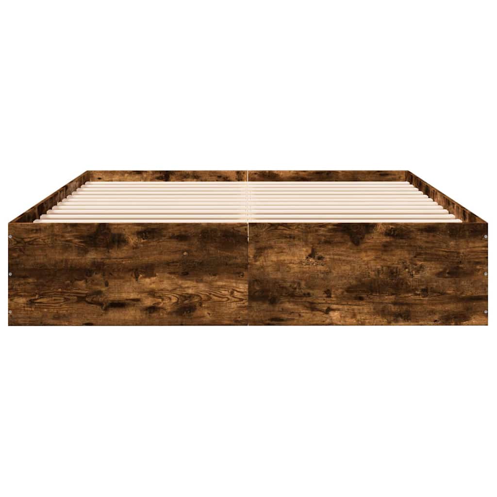 Bed Frame Smoked Oak 150x200 Cm Engineered Wood