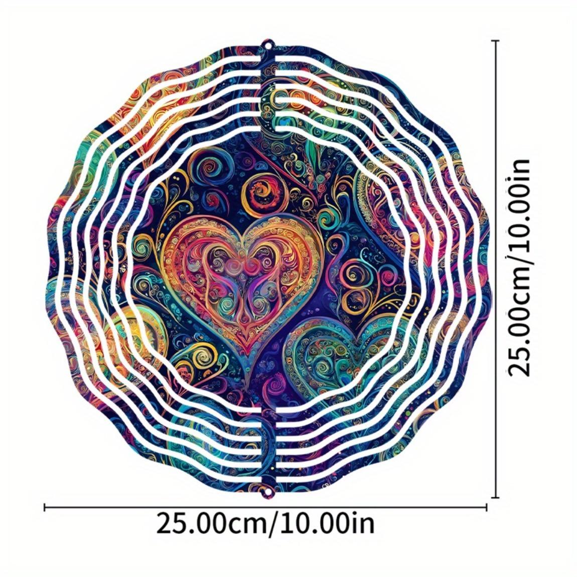 

Металлический колокольчик 25,4 см для уличного декора, дизайн в виде сердца и цветов, всесезонный, для сада, патио, балкона, двора, для подвешивания в помещении, с крючком, не требует электричества 01A
