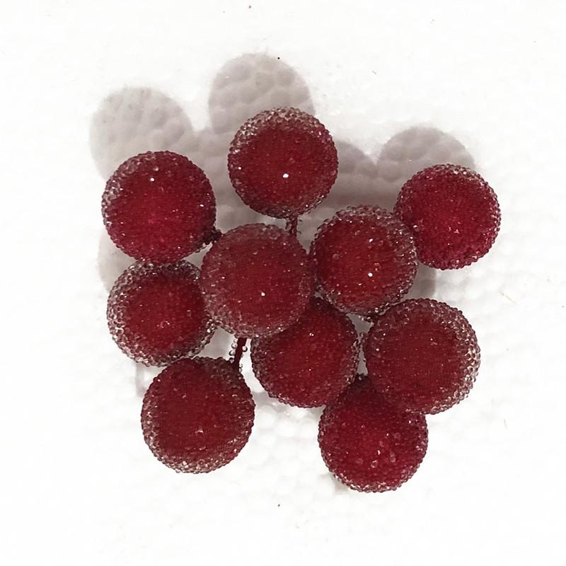 12mm Frosted Glass Bead Waxberry for Christmas Decor