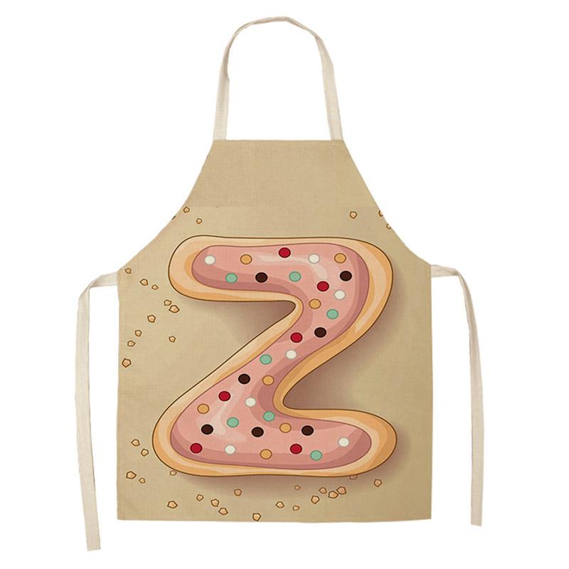 Avental de cozinha com estampa de alfabeto, avental sem mangas de linho para crianças, para cozinhar, churrasco, ferramentas de limpeza doméstica, 47x38cm, 68x55cm
