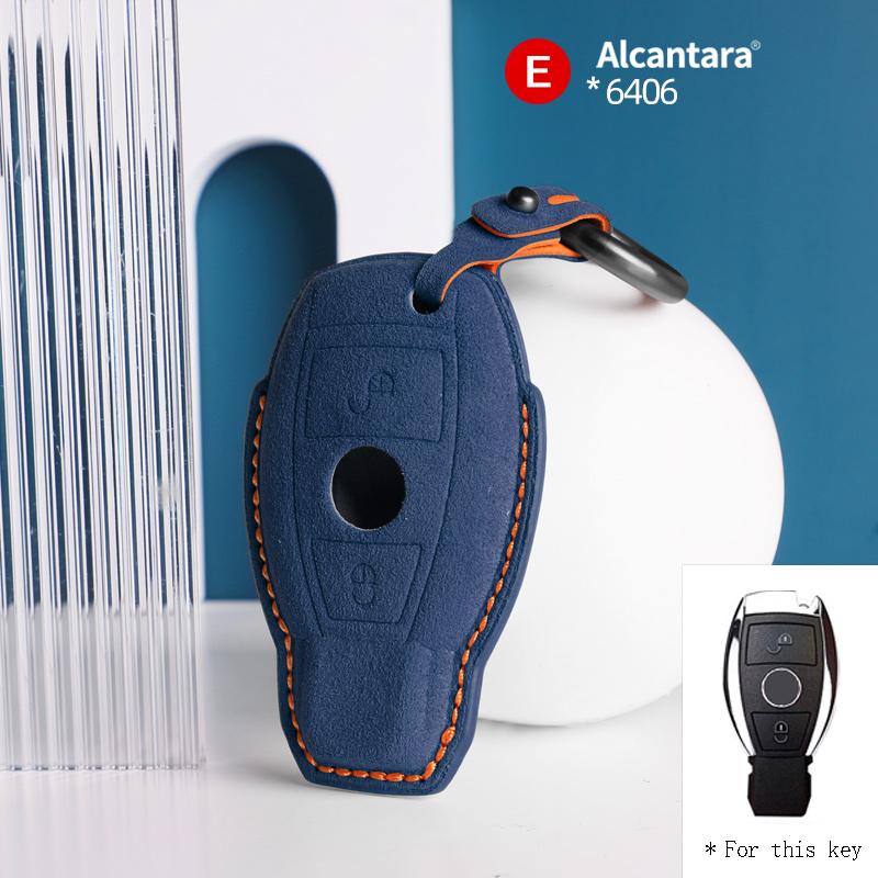 New suede car key case cover protector shell For Mercedes Benz A B C E Class GLS GLA GLK GLC CLS CLA AMG W204 W205 W212 W463