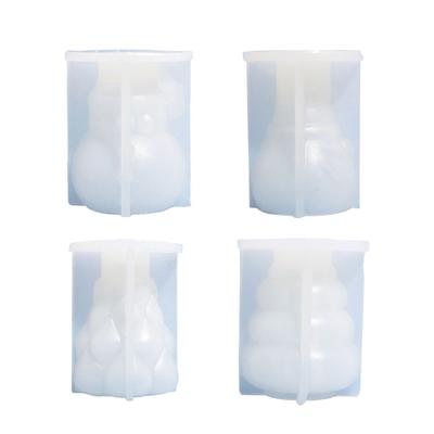 DIY Casting Mold Christmas Candle Molds, Silicone Crafts Mold Pendant 3D Geometric Candle Mold Candle Decorations Tools
