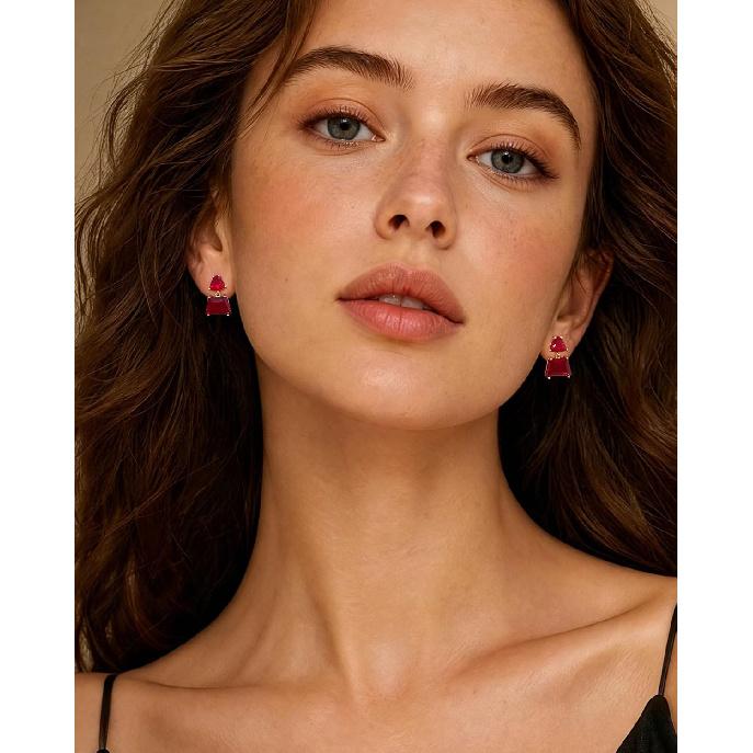 Hypoallergenic Brown Crystal Dangle Earrings for Women | Fashionable Amber Drops Ideal for Sensitive Ears