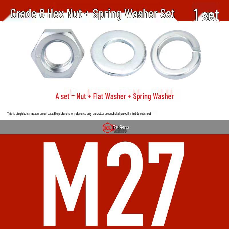 Galvanized Hex Nuts, Flat Washers, Spring Washers in M2-M48, Blue and White Zinc Coated