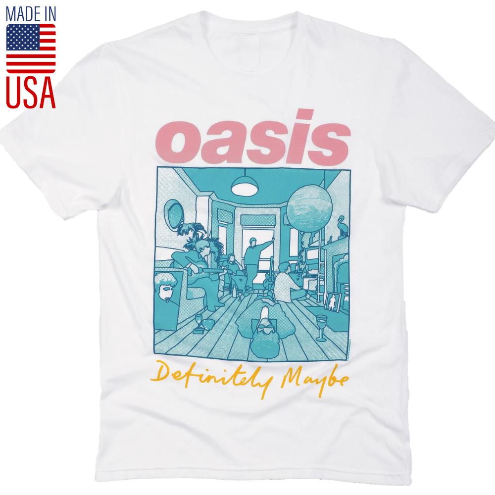 Oasis T Shirt Official Definitely Maybe Illustration Colour Reunion Tour T shirt