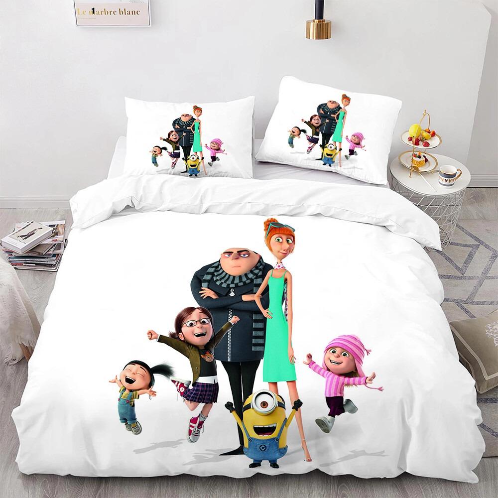 New Despicable Me Anime Bedding Sets Comforter Quilt Bed Cover Duvet Cover Pillow Case Sets Kids Adult Size Home Textiles