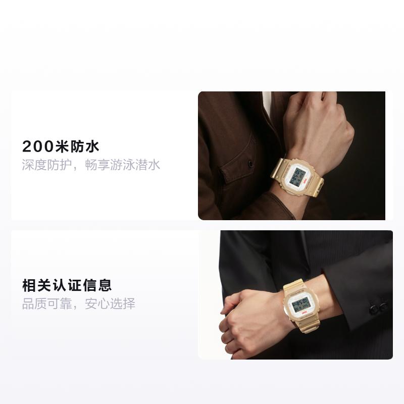 

CASIO x Li Ning travel joint model 5600 series waterproof 200 meters fashion style Quartz fabric strap men s watch white dial DW-5600LICH25-5PF белый