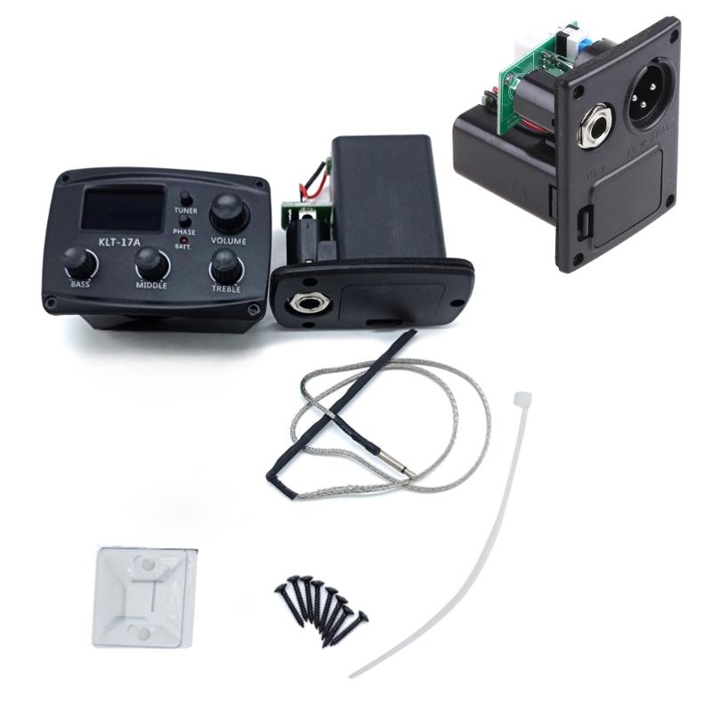 3 Band Preamp Equalizer Tuner Piezo Pick-up Acoustic Guitar Pickups Piezo Pickup with LCD Screen for Acoustic Guitars