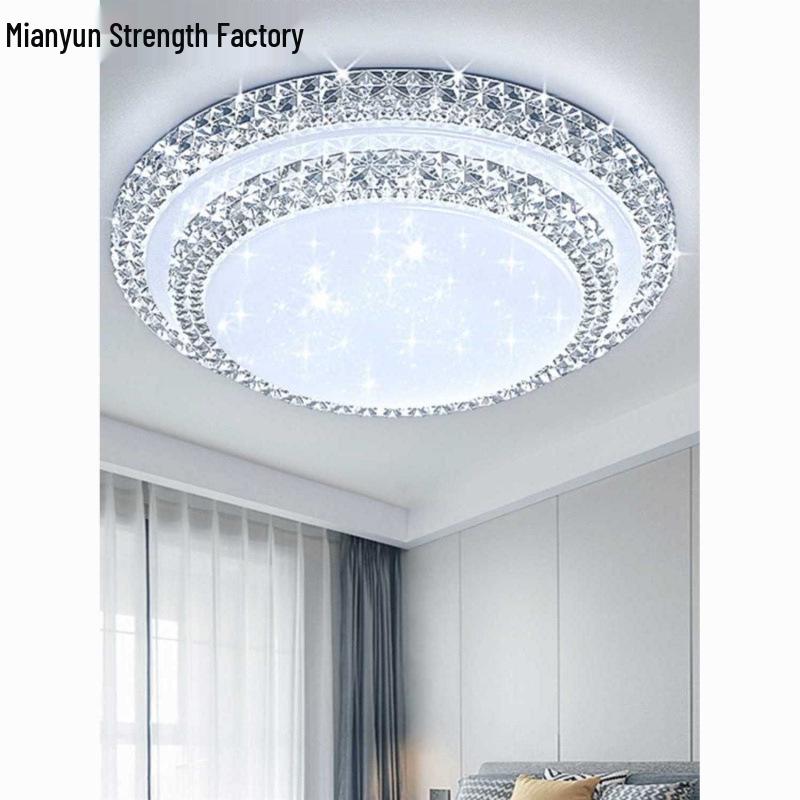 Modern Faux Crystal Round Ceiling Lamp Fixture for Living Room or Bedroom