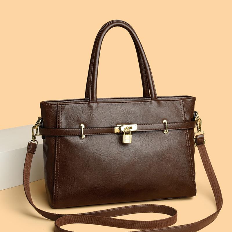 Bolsa Fashion para Deslocamento - Sofisticada Bolsa Tote Retrô para Deslocamento - Bolsa de Ombro Casual de Grande Capacidade