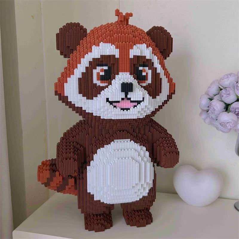Kawaii 3D DIY Raccoon Rabbit Building Blocks Toy Brown Music Bear Band Party Figure Model Funny Animal Assembly Birthday Gift