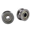 Oumefar U-Groove Bearing 10pcs U624zz Carbon Steel Shell U-Groove Pulley Roller Metal U Type Guide Pulley Wheel Roller Bearing 0.51inch OD for Window