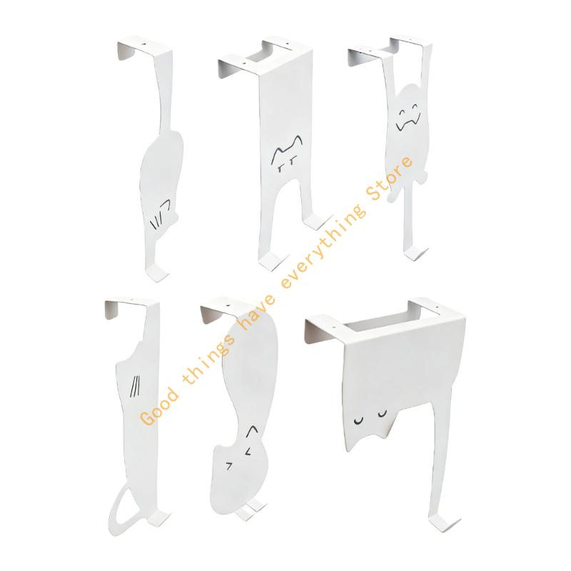 6PCS Cats Shaped Wall Hooks Metal Hangers For Hanging Coat Hats Towels Kitchen Tool Over Door Space Saving Home Decoration 55KF