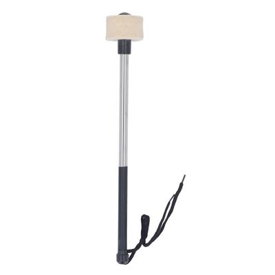 Trommelstock mit Wollfilzkopf und Edelstahlgriff, rutschfester Paukenschlägel aus weichem Filz