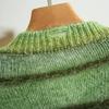 Women's Soft Mink Fur Gradient Sweater - Loose Knit, Long-Sleeved, Autumn/Winter Fashion