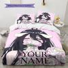 Dark Angel Wings Custom Name Pattern Bedding Quilt Set Quilt Cover Pillowcase Home Birthday Gift(1 * duvet cover + 2 * pillowcase, without core)