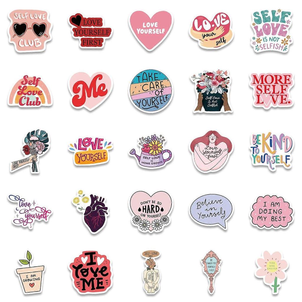 50 Pack Funny Vinyl Stickers, Personal Care Self Love Graffiti St