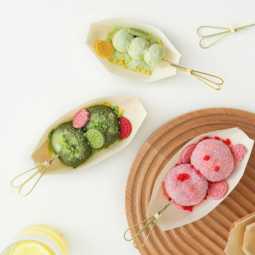 50PCS Multi-size Sushi Plate Boat-shape Tray Wood Bowl Creative Wood Serving Boats  Party Supplies