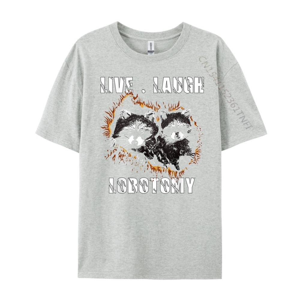 Live Laugh Lobotomy Retro Opossum Lovers Mens Shirts Graphic Tee Mens Clothing Tshirts