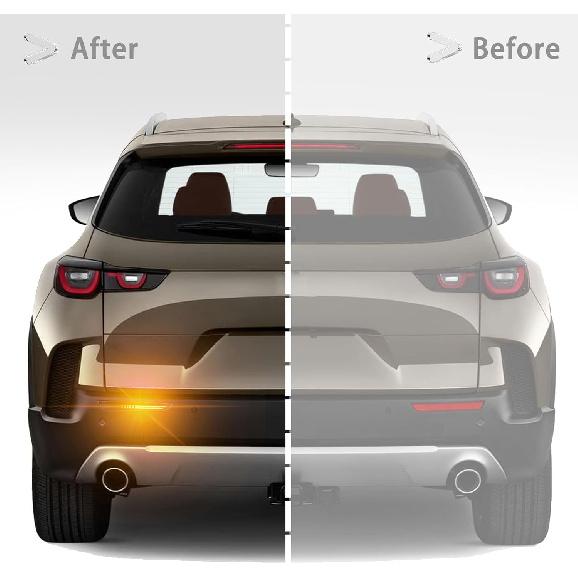 LED Rear Reflector Bumper Fog Light DRL Sequential Turn Signal Lamp Feature Kit for Mazda CX-50 2023-2024 Replacement Rear Bumper Trim Accessories
