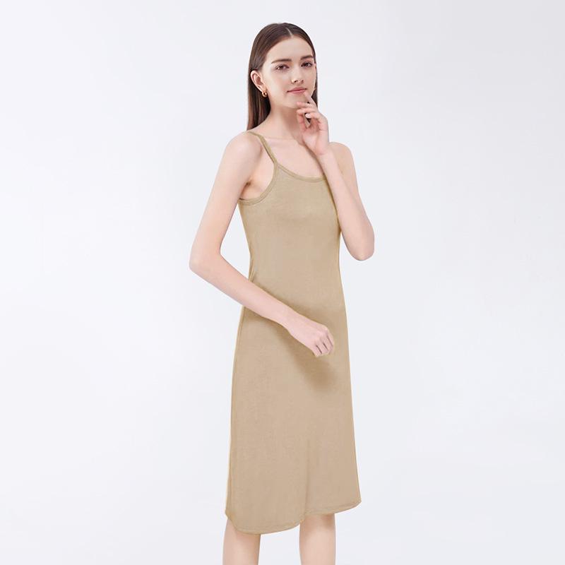 Women's Modal Sleeveless Vest Skirt: Spring/Summer Casual Dress with Inner Petticoat