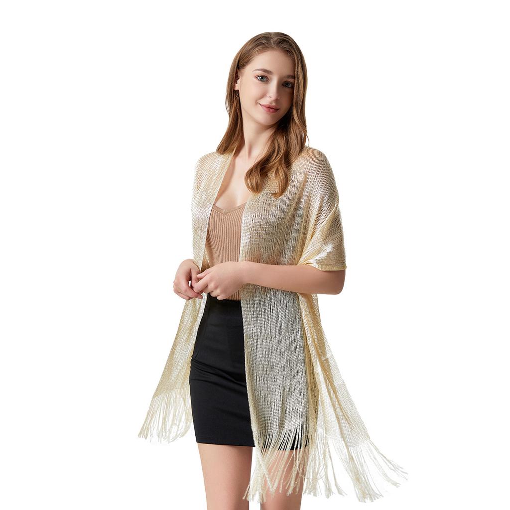 Rayon Scarf, Gold And Silver Silk Flat Scarf, Thin Shawl, Bag Head Scarf, Polyester Scarf, Multi-Color.