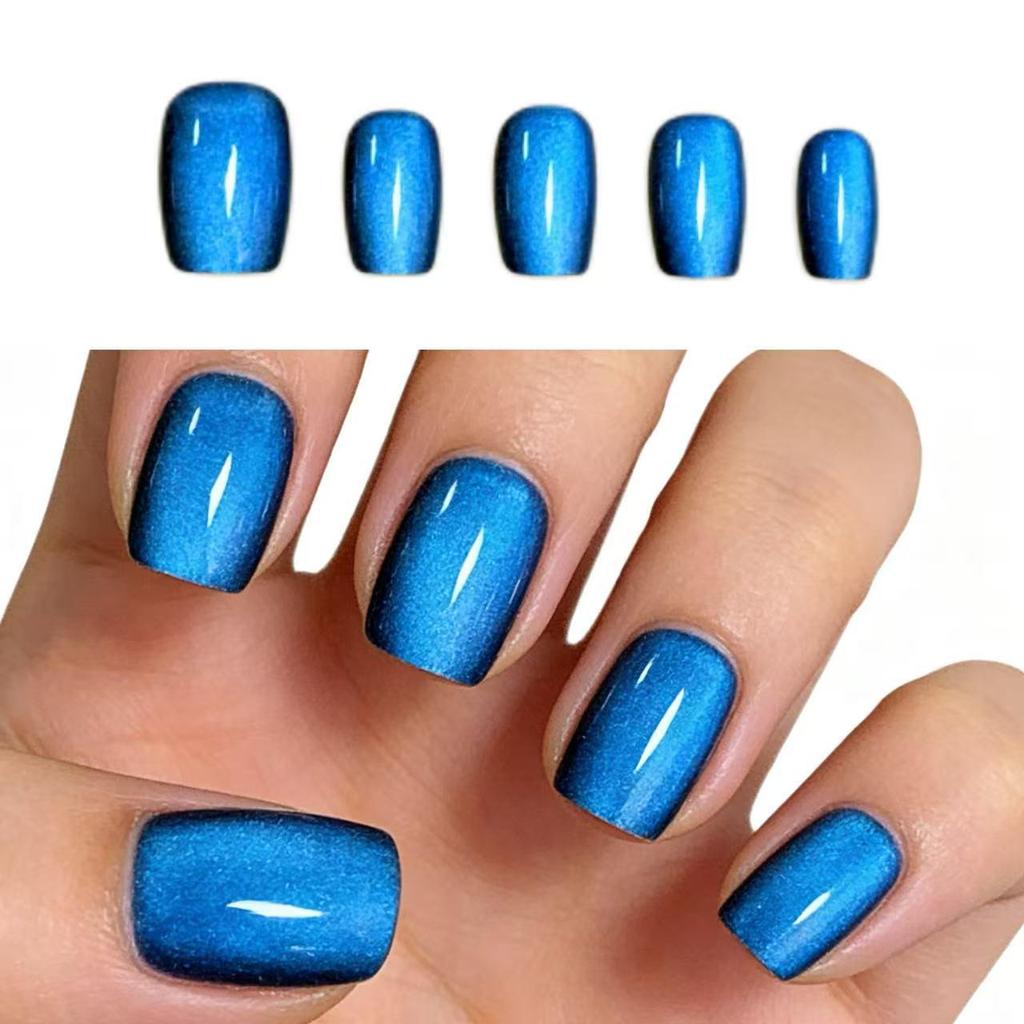 Summer Flash Cat Eye Wearable Nails: High-End Whitening Nail Art Strips Collection