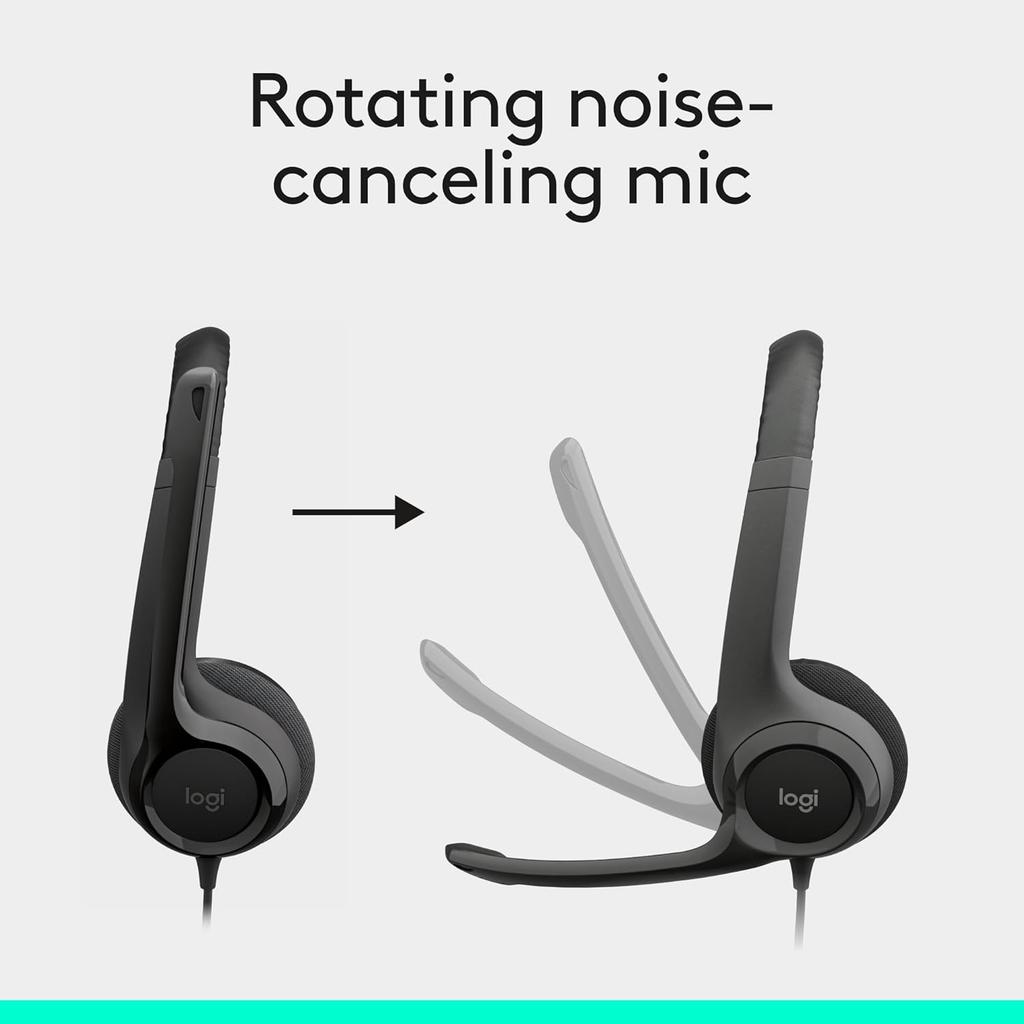 Logitech H390 enterprise grade wired earphones, earphones, USB earphones, head mounted stereo noise cancelling office