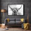 Black and White Highland Cow Cattle Canvas Painting Nordic Posters and Prints Wall Art Pictures for Living Room Home Decoration No Frame