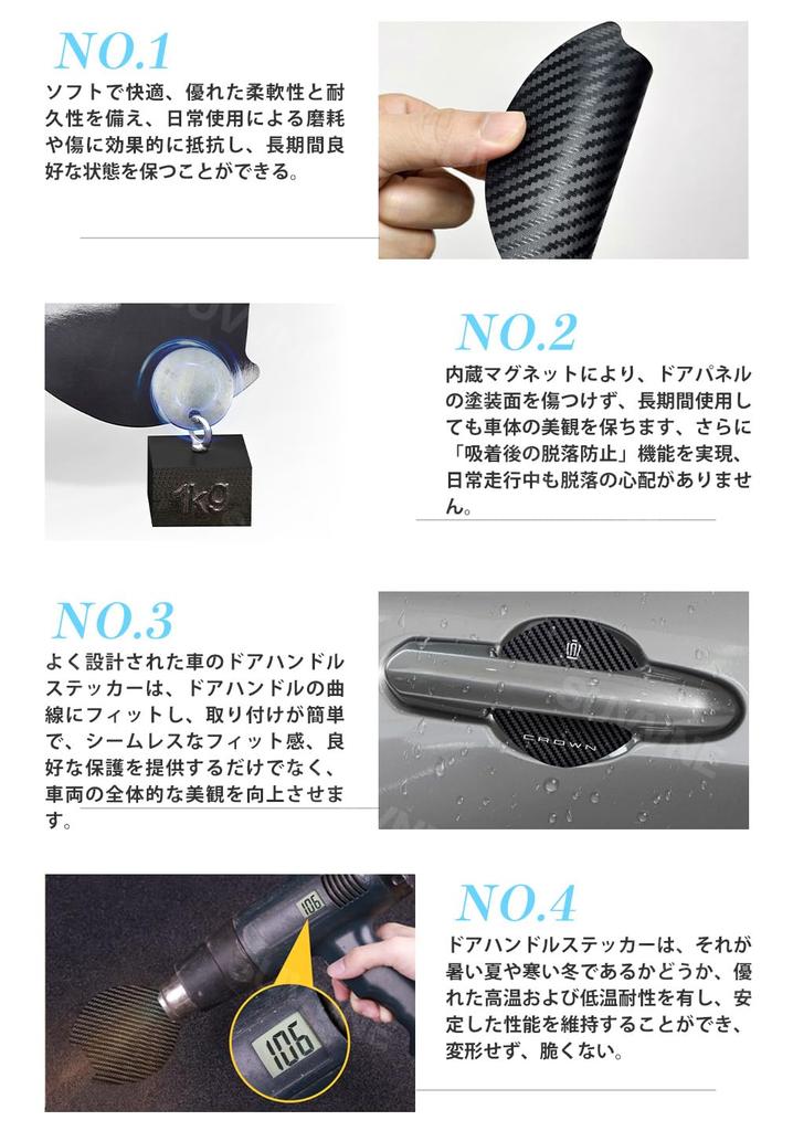 SUVVNE Door Handle Protector, Crown 35 Series Door Handle Protector, Sport/Crossover for Cars, Magnetic