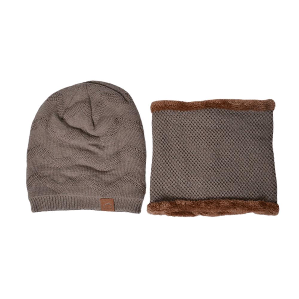 soft Thermal Knit Cap Thicken Warm Wool Hat Hiking Winter Beanie Hat Scarf Set  Winter Season