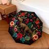 0106 Floral Chicken & Dinosaur  pattern, automatic folding umbrella, portable and foldable design, 8 ribs, a Christmas or birthday gift.