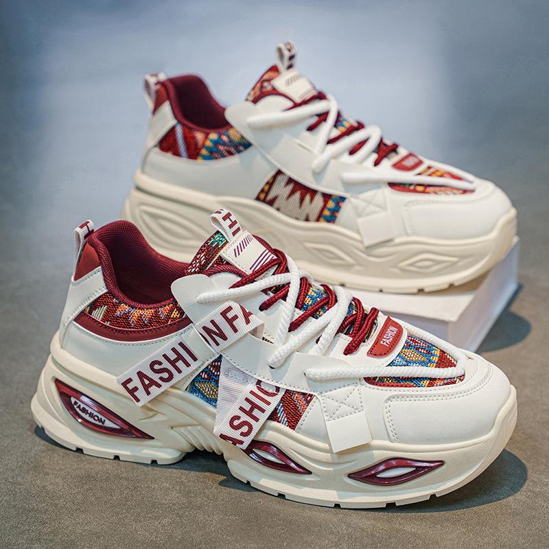 New ModelMen'S Shoes Spring Men'S Dad Shoes Sports And Leisure Ins Trendy Shoes Breathable Explosion Increased Platform Men'S Shoes