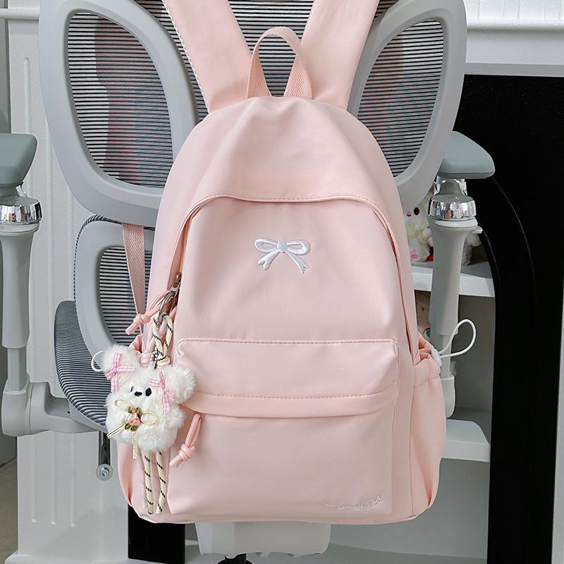 2025 Cute Bow Korean Style Backpack for Girls - Perfect for Junior High School Students