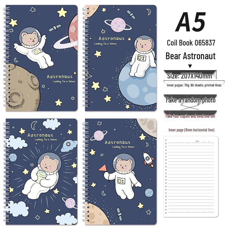 Creative Cute Cartoon A5 Loose-leaf Student Lined Notebook