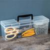 Multipurpose Transparent Organiser Box For Home Repair Tool Easy Carry Handle And Plastic Construction Toolbox