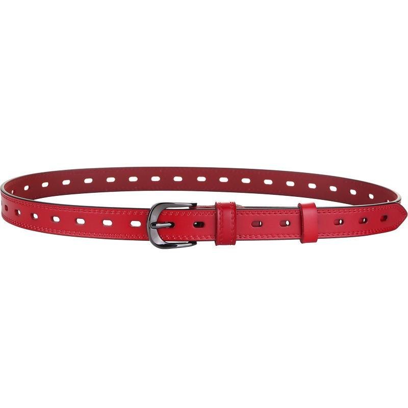 Zency Hollow Out Cureaua pentru femei 100% piele naturala Catarama cu stifturi de inalta calitate Cureaua decorativa pentru blugi, negru, alb, cafea