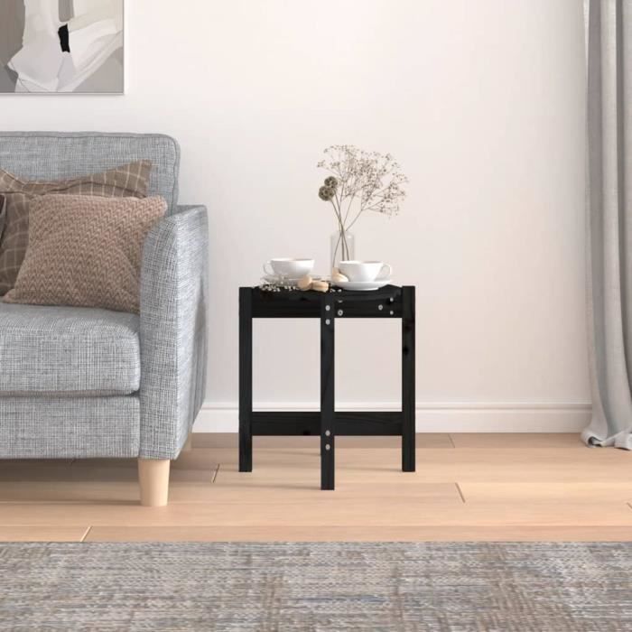 VidaXL Table basse Noir Ø 42,5x45 cm Bois massif de pin 822316