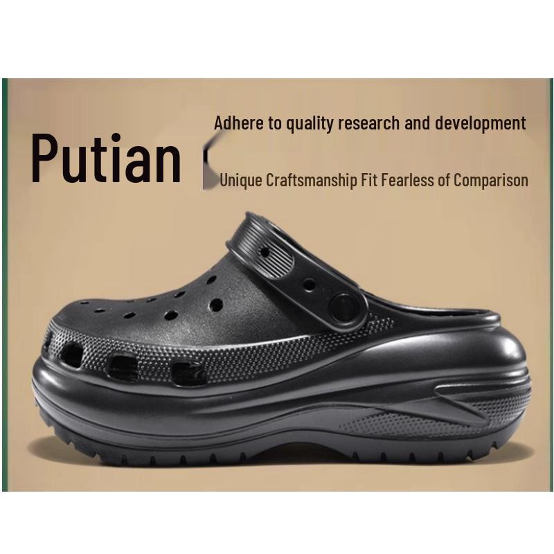 Cross-border Light Wheel Height-Boost Clogs: Non-slip, Thick-Soled, Versatile Beach & Outdoor Sandals